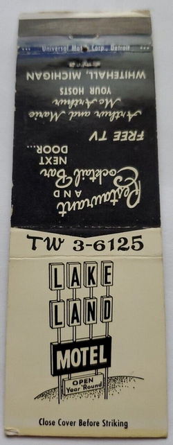 Lakeland Inn (Lakeland Motel, Lake-Land Motel) - Matchbook